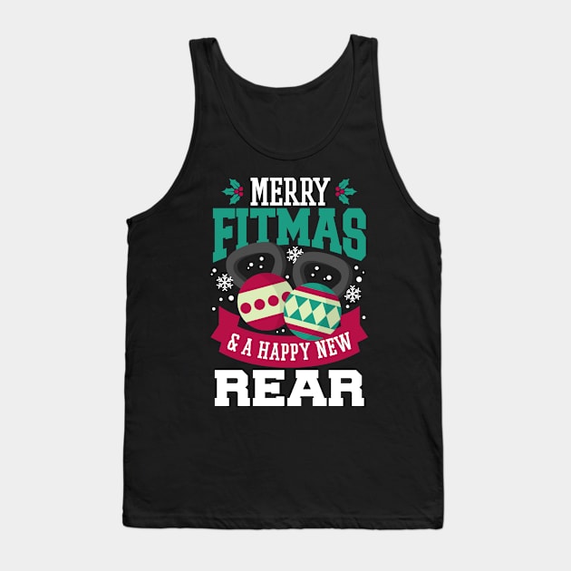 Merry Fitmas and Happy New Rear Tank Top by teevisionshop